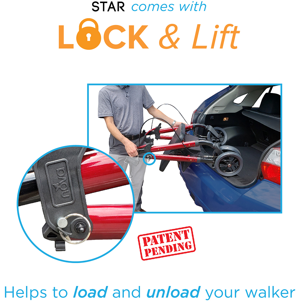STAR 8 Rollator Walker, 8" Wheels & Standard Size